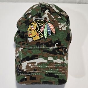 Chicago Blackhawks Kick 10 Digital Camo Baseball Cap with Embroidered AT&T Logo